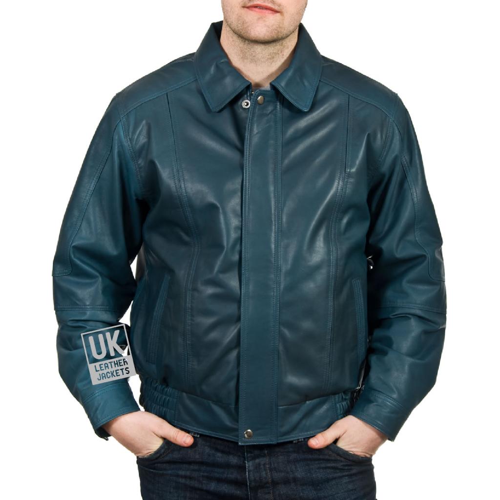 Mens Blue Leather Jacket Hudson Uk Leather Jackets 3713