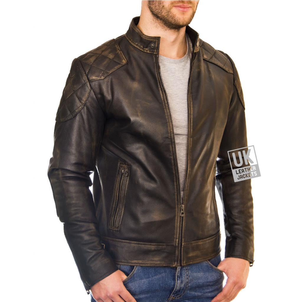 Mens Vintage Black Leather Jacket - Corado | UK Leather Jackets