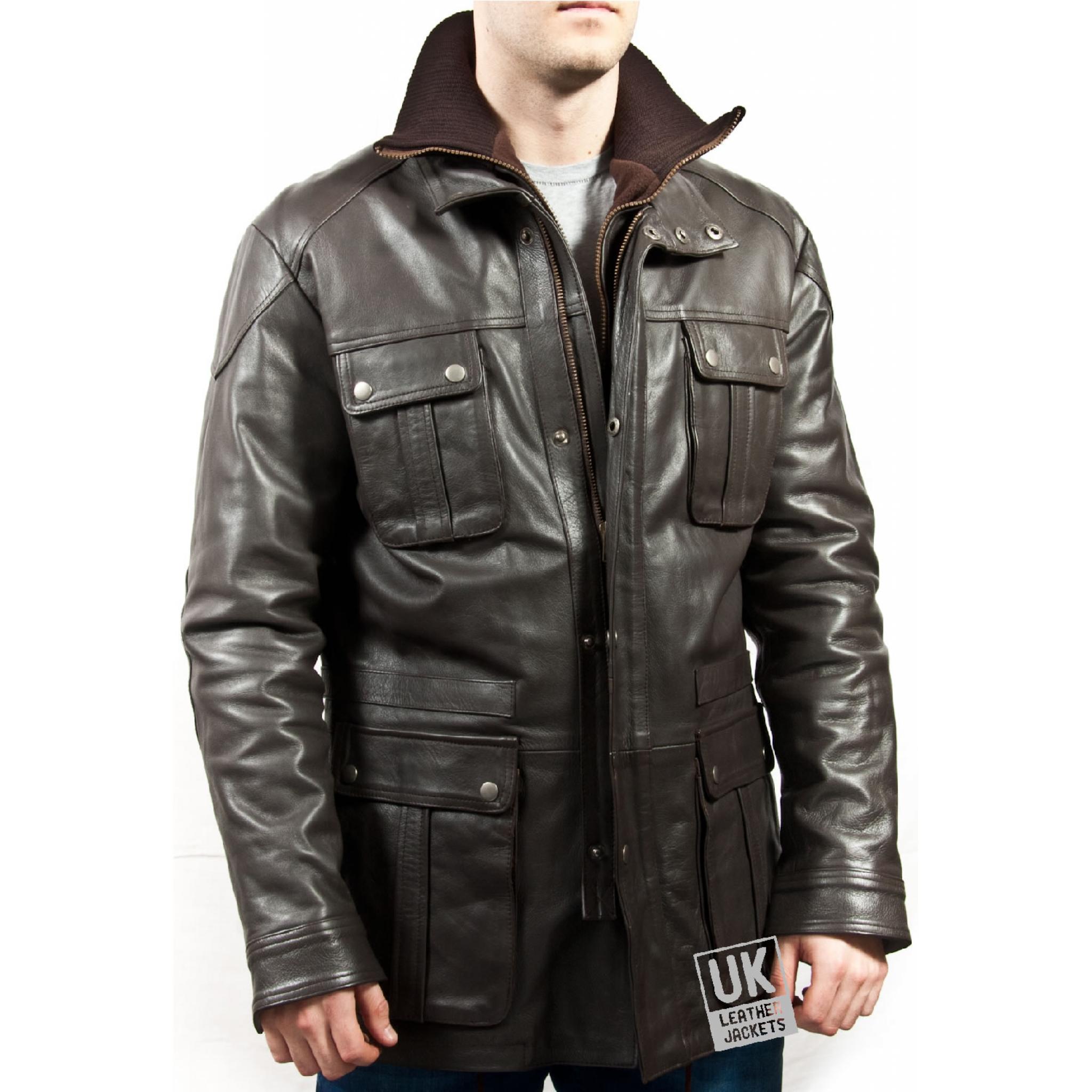 Mens Vintage Racing Leather Jacket - Brown Nappa | UK Leather Jackets