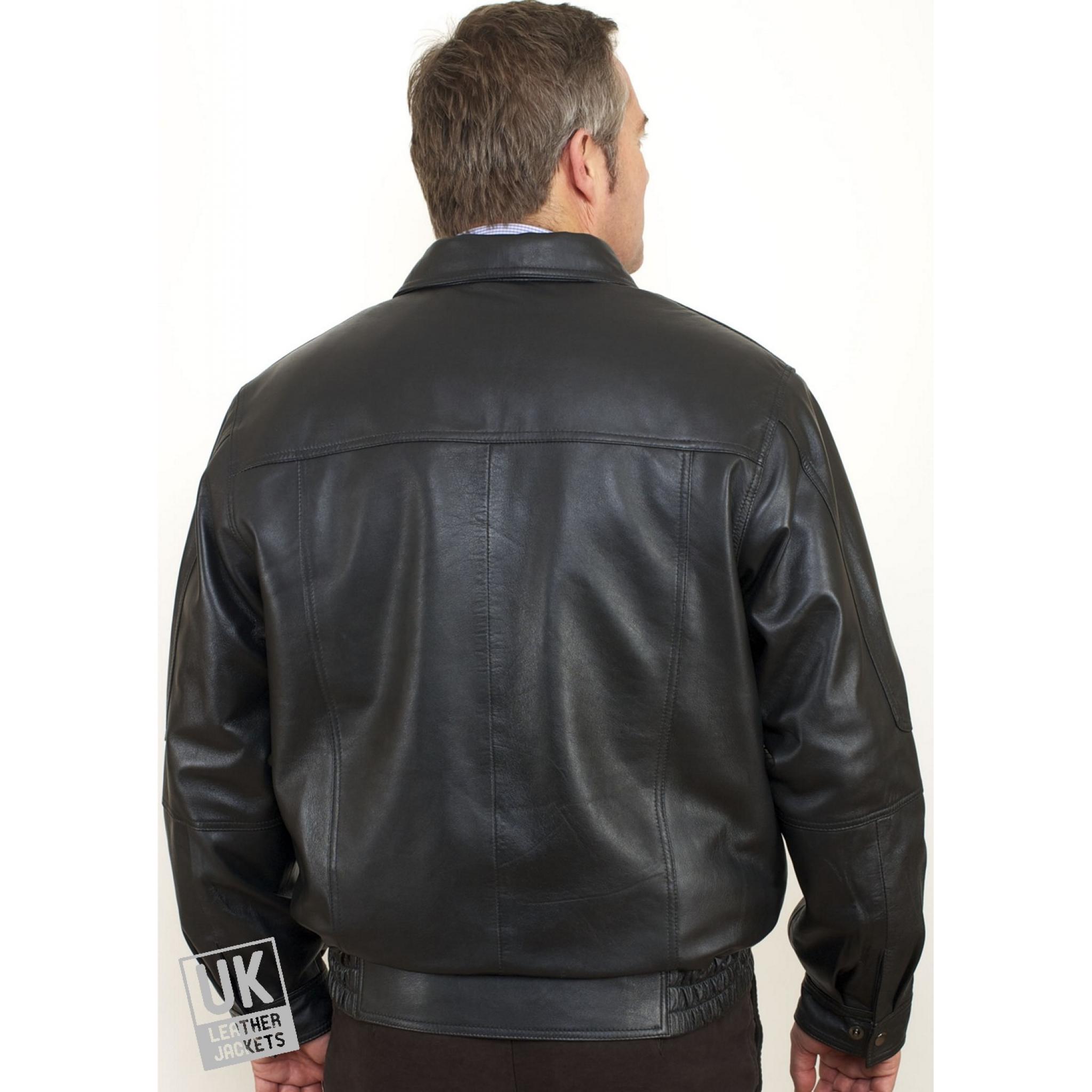 Mens Black Leather Jacket - Hudson | Free UK Delivery