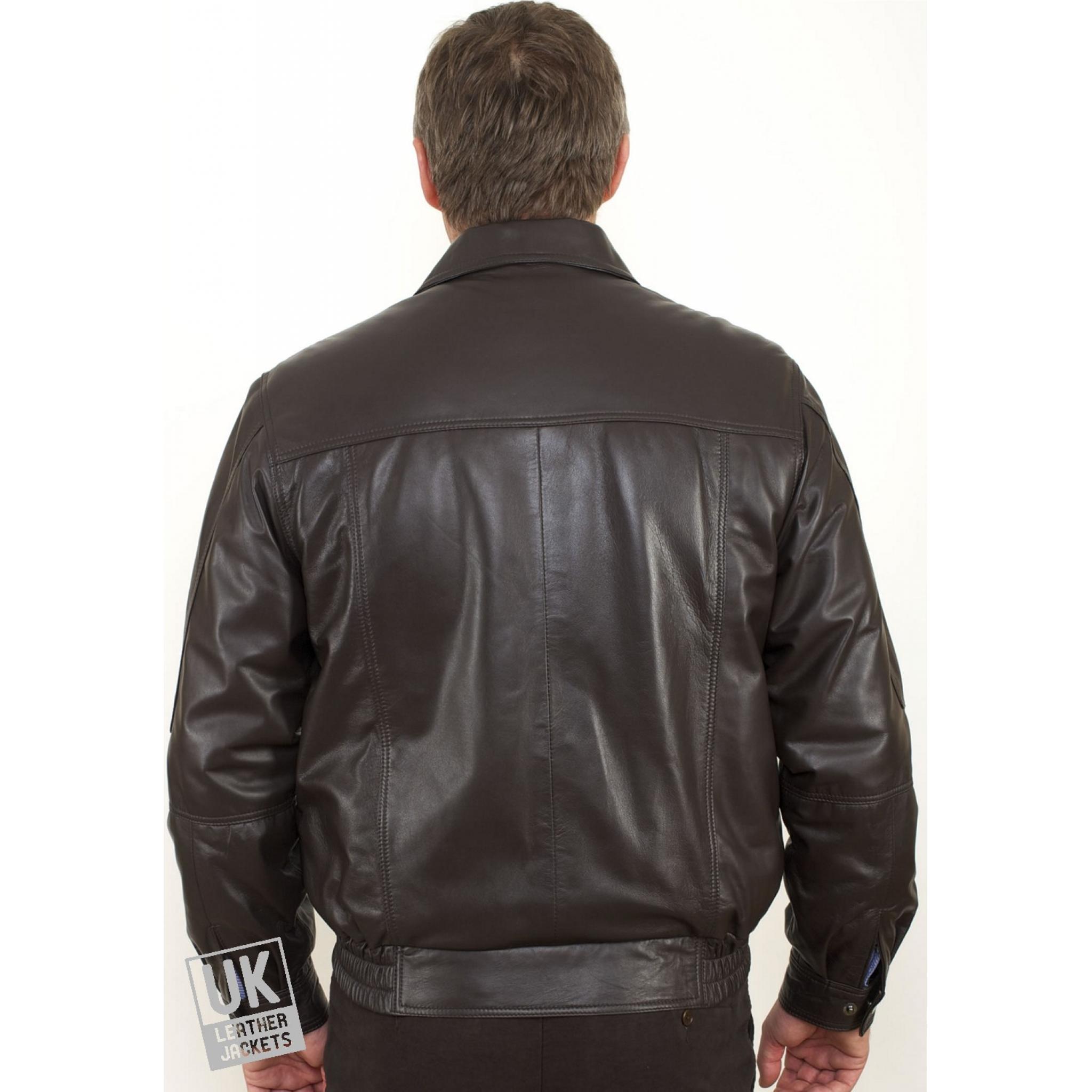 Mens Brown Leather Jacket - Hudson | Free UK Delivery