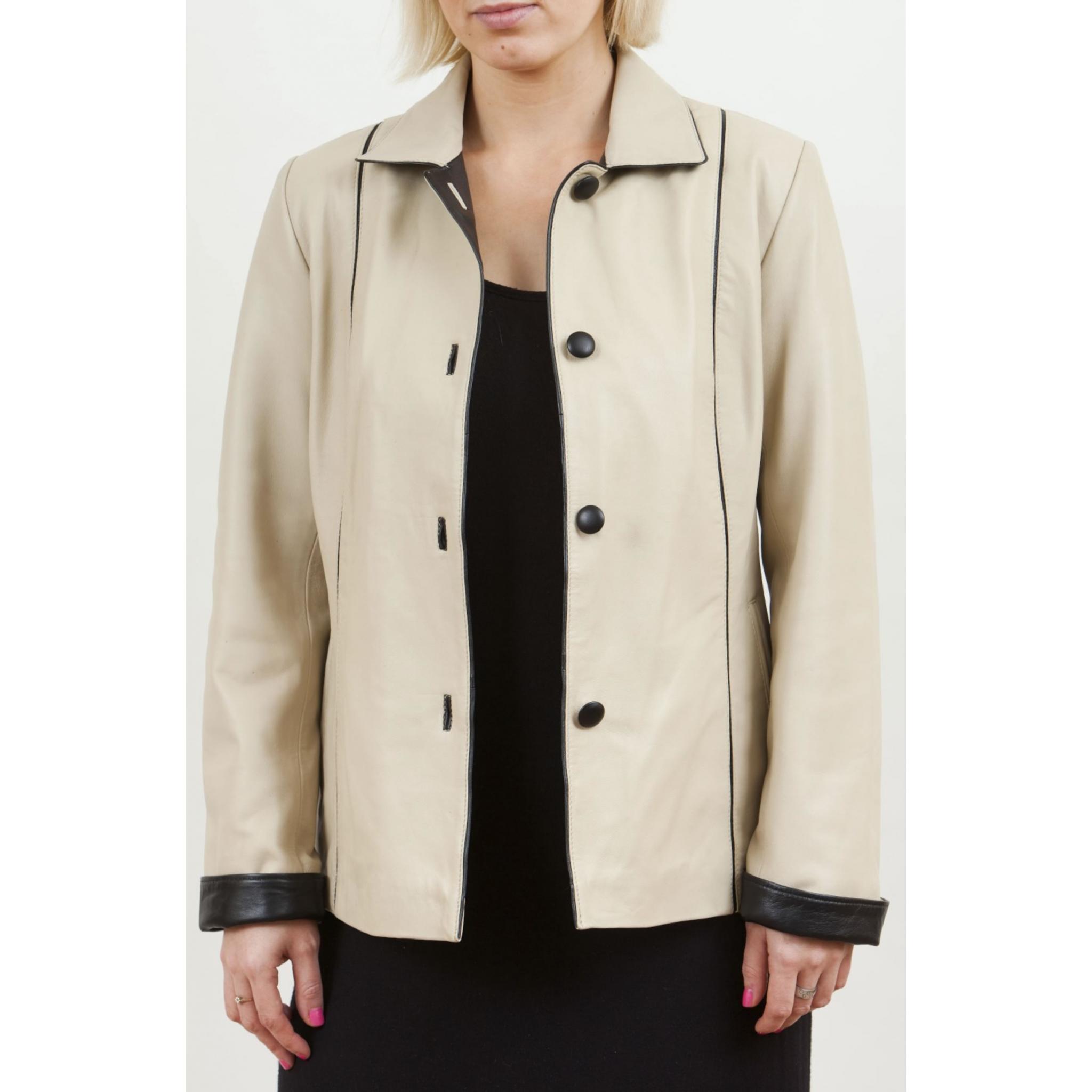 Womens Ivory Leather Jacket Plus Size Cameo UK Leather Jackets