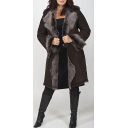 Women's Brown Snow Tipped Toscana Coat - Solis - Front