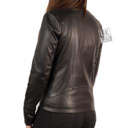 Womens Leather Black Jacket - Alanis - Back