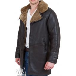 Men's Shearling Sheepskin Coat - Elgin - Front