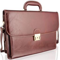 Burgundy Leather Briefcase - Buchanan Front 1