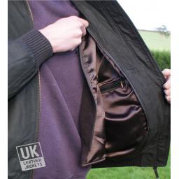 Men's Brown Leather Bomber Jacket - Pilot - Detachable Fleece Inner Lining