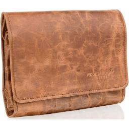 Tan Leather Wash Bag - Amazon - Front Detail