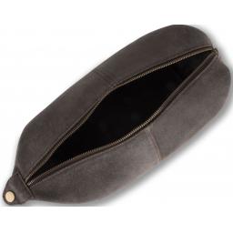 Antique Brown Leather Wash Bag - Congo - Top Open