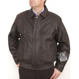 Men's Brown Nubuck Leather Jacket - Hudson - Main