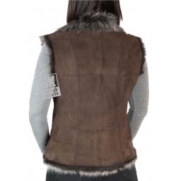 Womens Brown Toscana Gilet – Single Tie Front - Back