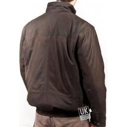 Men's Brown Leather Jacket - Strathmore - Back