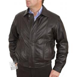 Men's Brown Leather Jacket - Hudson - Main