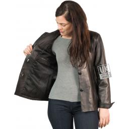 Ladies Brown Leather Jacket - Lining