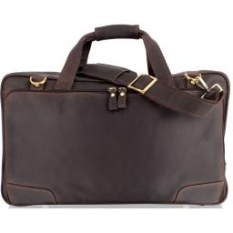 Matt Vintage Brown Leather Travel Holdall Bag - Wentworth - Front