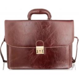 Burgundy Leather Briefcase - Buchanan - Front 2