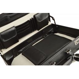 Expandable Black Leather Briefcase - Cleveland - Interior