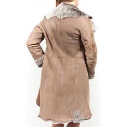 Women's Taupe Toscana Coat - Solis - Back