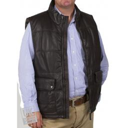 Men's Quilted Leather Gilet - Austin - Cover