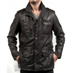Vintage Black Nappa Leather Jacket - Keswick - Plus Size - Cover