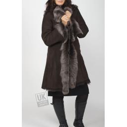 Women's Brown Snow Tipped Toscana Coat - Solis - Front 3