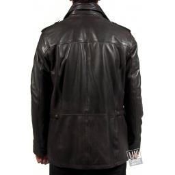 Vintage Black Nappa Leather Jacket - Keswick - Plus Size - Rear