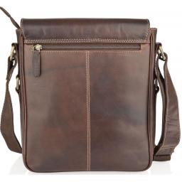 Vintage Brown Leather Messenger Bag - Kirkwood - Back 2