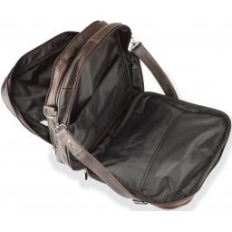 Brown Leather Travel Bag - Agnelli - Interior