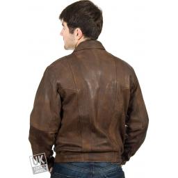 Men's Brown Nubuck Leather Jacket - DeNiro - Rear