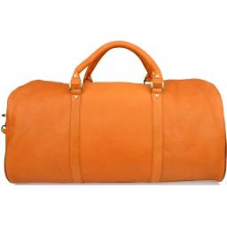 Large 24" Tan Leather Travel Holdall Bag - Boone - Front