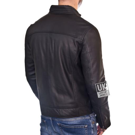 Mens Black Leather Jacket - Nirvana - Back
