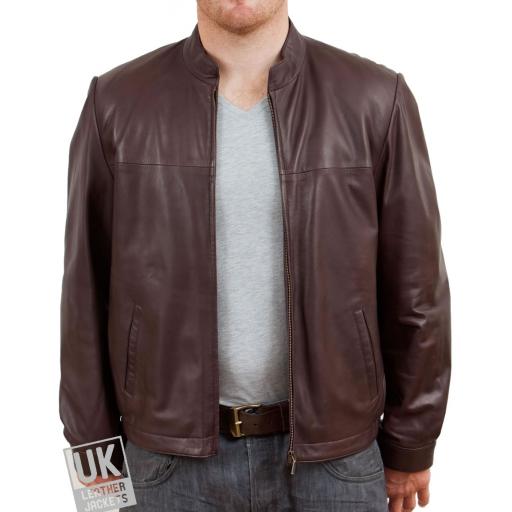 Men's Brown Leather Jacket - McQueen