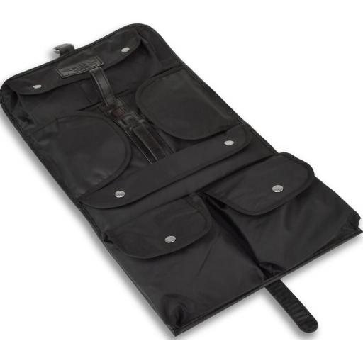Black Leather Wash Bag - Sepik - Interior