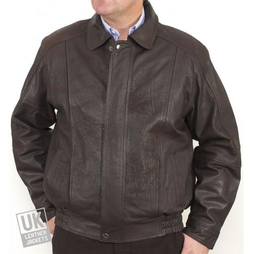 Men's Brown Nubuck Leather Jacket - Oregon - Cover