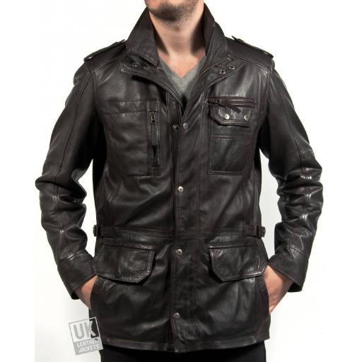 Vintage Black Nappa Leather Jacket - Keswick - Plus Size - Cover
