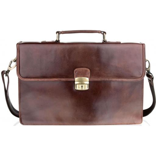 Brown Leather Briefcase - Roosevelt