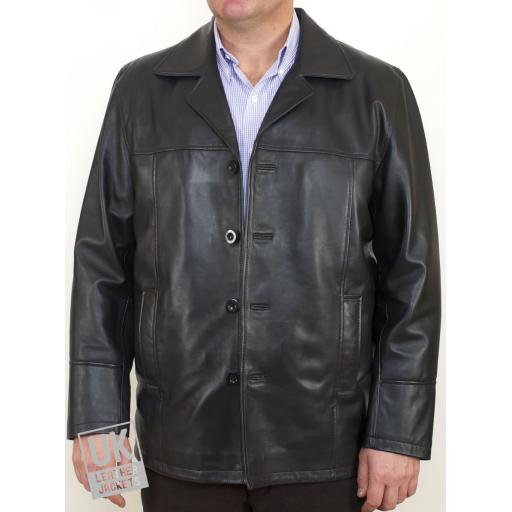 Mens Leather Reefer Jacket Black Heavy Duty Cowhide Double Breasted Pea Coat  NEW – Europe Direct – Περιφέρεια Δυτικής Ελλάδας