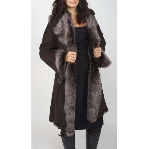 Women's Brown Snow Tipped Toscana Coat - Solis - Front 2