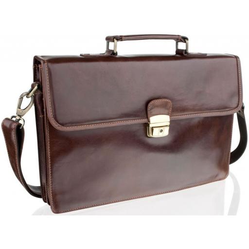 Brown Leather Briefcase - Roosevelt