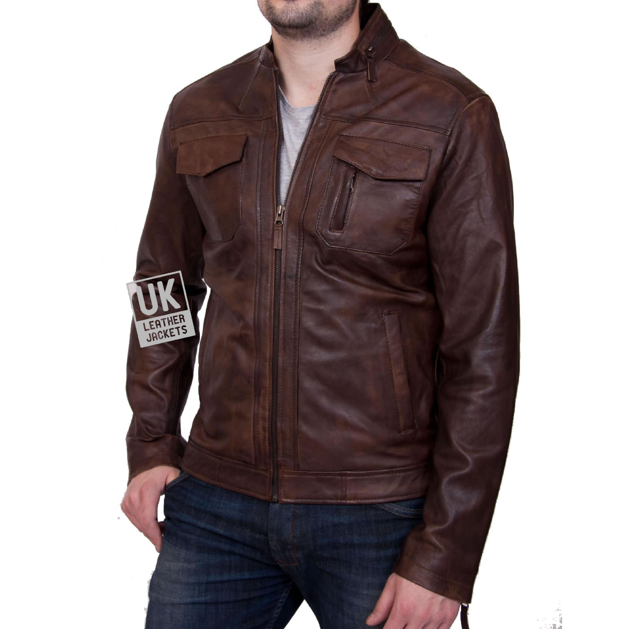 Mens Vintage Brown Leather Jacket - Beck | UK Leather Jackets