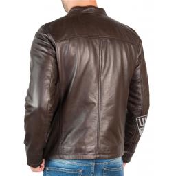Mens Brown Leather Jacket - Legend - Back