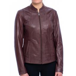 Womens Leather Jacket - Luxor - Burgundy II