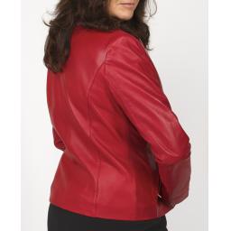 Women's Red Leather Jacket - Gloria - Back