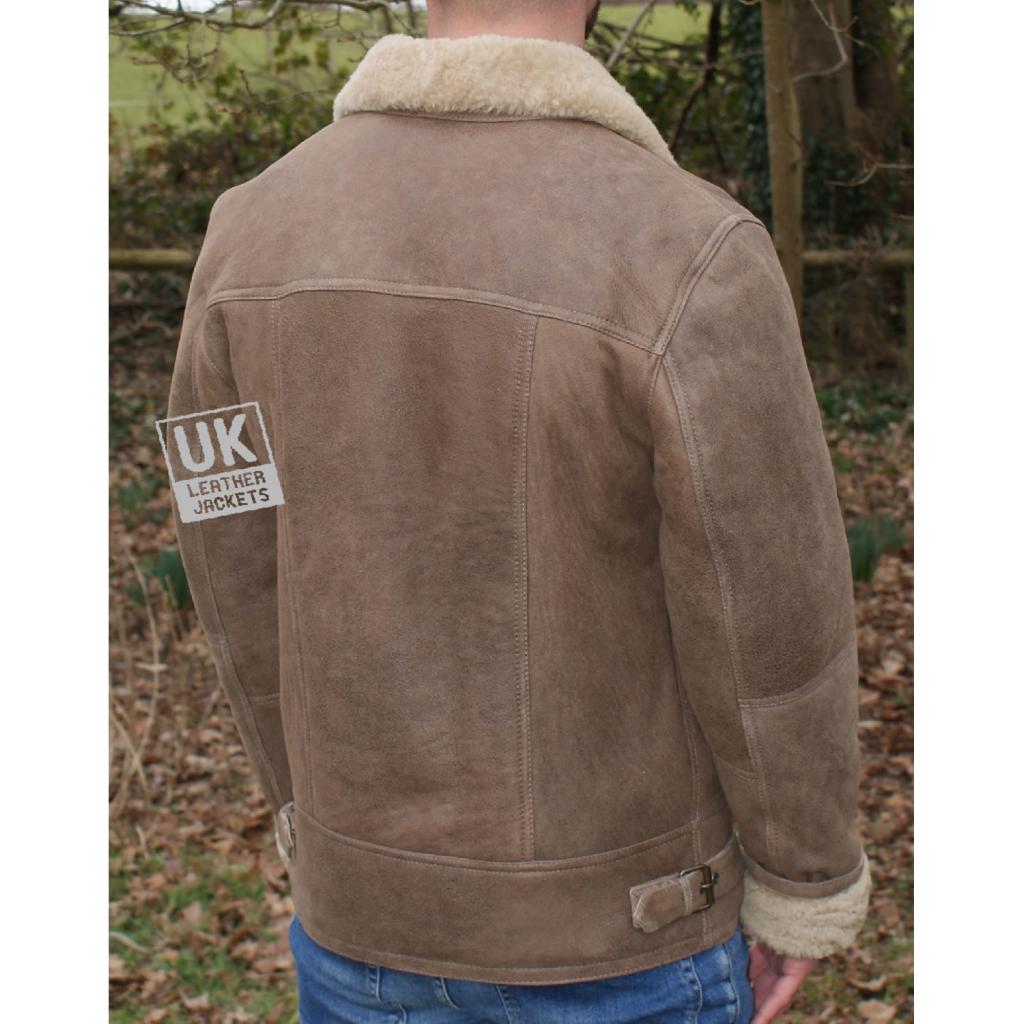 Mens Sheepskin Flying Jacket Calgary Light Brown