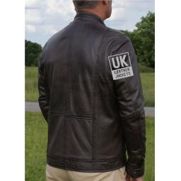 Men's Vintage Brown Leather Jacket - Becks - Back